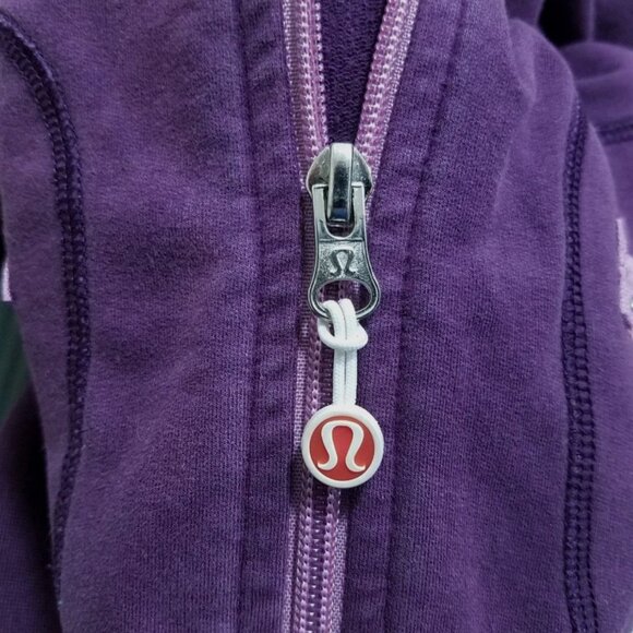 Lululemon Vintage Vancouver Jacket 8 Medium Women's Purple High Zip Sweater Neck - Picture 6 of 9